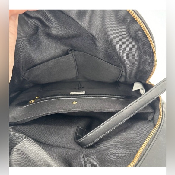 A New Day Commuter Backpack Travel Faux Leather Black Top Handle Convertible - Picture 3 of 4